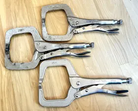97028 Vise-grip & Great Neck Petersen Dewitt Usa Set Lot 11 Inch Locking Pliers Grips Welding C Clamp