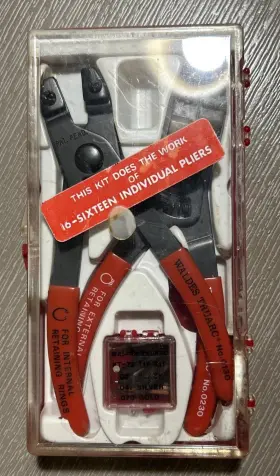Kt-70 Waldes Truarc 0130/0230 Retaining Ring Plier Kit Internal/external With 16 Tips -usa T