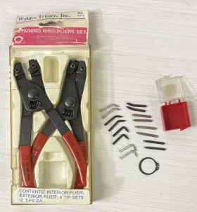 Kt-71 Waldes Truarc Snap Ring Pliers Set Interior And Exterior With 8 Tip Sets