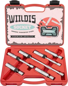 Wd-6sp Wiildis 6 Pcs 3/8 Inch Drive Magnetic Swivel Spark Plug Socket Set Include