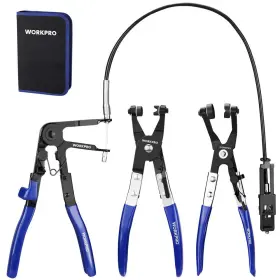 001376 Workpro Hose Clamp Plier Set 27 Inch Long Reach Wire Spring 3-piece