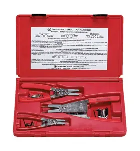 9h1265k Wright Tool Snap Ring Plier Set 3-piece Silver