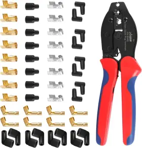 204825 Zhushan Spark Plug Wire Crimping Tool Kit 8.5mm Ratchet Black Blue Red