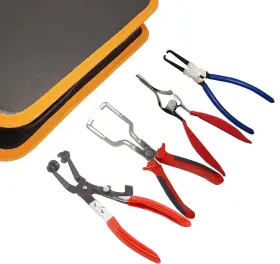 Pliers01 Zsselec 4pcs Hose Clamp Pliers Set Fuel Line With Case Removal Plier