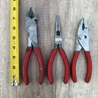 Snap On Plier Lot 96BCP 7 Needle Nose, 46AP Slip Joint, 388BCP High Leverage Used. Price: $79.99.