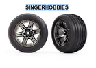 Traxxas 3771R Tires & Wheels 2.8" Rxt Black Chrome Rustler 2WD Front TRA1 New. Price: $26.95.