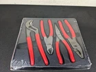 #BO904 Snap-on Tools New PL400B Pliers Cutter Set 4-PC Red Vinyl Talon Grip. Price: $209.95.