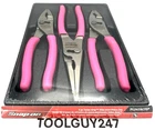 Snap On Tools Usa Electric Pink 3PC Soft Grip Slip Joint Pliers Set PL347ACF Ep+ New. Price: $399.95.