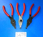 Snap-on Tools 3 Pc Convertible Snap-ring Pliers Medium Straight, 45 & 90 Degree Used. Price: $115.00.