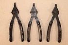Matco Set Of 3 Reversible Snap Ring Pliers, 7.5" Long Straight 45 And 90 Degree Used. Price: $25.00.