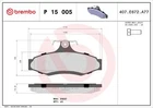 Brembo 15 005 Brake Pad Set, Disc For Chevrolet, Daewoo, Mitsubishi, Sangy Neu. Price: $35.00.