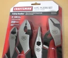 New Craftsman 4PC Trugrip Pliers Set: Long Nose, Diagonal, Arc & Slip Joint. Price: $58.45.