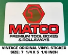 Matco Premium Tool Boxes - Vintage Original Vinyl Decal Sticker Automotive Used. Price: $10.11.