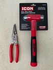 Snap-on LN47ACF 9" New Talon Grip Nose Slip Joint Pliers Plus Icon Hammer. Price: $89.95.
