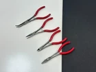 Mac Tools 4PC 6 Mini Precision Long Reach Pliers Cutters Set, Red Grip Used. Price: $89.99.