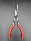Mac Tools 45 Bent Curved Needle Nose Pliers Red Grip Spring 11" Long Reach Used. Price: $39.99.