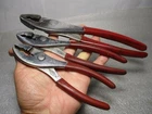 Blue-point Complete 3-PIECE Pliers Set Usa Made Red 10, 8, & 6" Slip Joint Used. Price: $49.95.