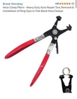 Automotive Hose Clamp Pliers Repair Tool Professional Snap New. Price: $15.00.