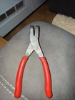 Snap-on Tools Red Soft Grip 7" 90 Angle Jaw Needle Nose Pliers 497ACF Used. Price: $67.45.