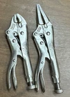 2 Irwin Vise Grip 4LN 4" Long Nose & 4WR Locking Pliers Open. Price: $25.00.