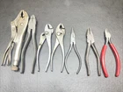 Vintage Mixed Pliers 7 Pcs Set Diamalloy, Stanley, Klein, Craftsman, Dunlap Used. Price: $19.99.