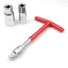 T-handle Universal Joint Spark Plug Socket Wrench 16MM 21MM Red. Price: $21.98.