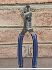 Snap-on Tools New Power Blue Soft Grip 7" Wire Stripper Cutter Crimper PWCS7ACF. Price: $100.00.