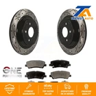 Rear Coated Drilled Slotted Disc Brake Rotors & Ceramic Pad Kit Ford Mustang New. Price: $121.43.