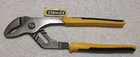 Stanley 84-024 10" Bi- Material Groove Joint Curved Jaw Pliers Open. Price: $23.56.