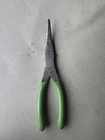 Snap-on Tools Usa Green 8" Talon Grip Bent Needle Nose Pliers 9735CF Used. Price: $69.95.