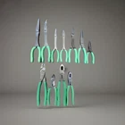 New Snap On 11 Pc Green Grip Plier Set - Needle Nose Cutters And Linesmans. Price: $587.99.