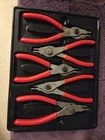 SRPCR105 Snap-on 5-PIECE Red Ring Pliers Set Used. Price: $120.00.