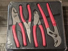 New Snap On PL400B 4PC Soft Grip Pliers Set, Cutters, Needle Nose, Adjustable. Price: $220.00.