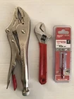 Crescent C10CV 10" Curved Jaw Locking Plier Adj Wrench, Milwaukee 3/16 Hole Saw Used. Price: $39.95.