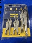 Irwin Vise-grip 3PC Locking Pliers Set W/ Bag 5CR 6LN 10WR New. Price: $69.97.