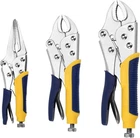 Vise-grip 3PC Pliers Set 7' Curved, 6-1/2' Straight, 8' Blue Yellow New. Price: $31.99.