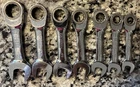 Matco 7 Pc Sae Stubby Ratcheting Combination Wrench Set 3/8-3/4 Usa Used. Price: $66.00.
