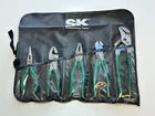 New Sk Tools Usa 5PC General Purpose Pliers Set, Green Cushion Grip W/ Kit Bag. Price: $209.99.