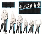 Shall 6-PIECE Locking Pliers, Vice Grips Set, 5",7" & 10" Curved Blue New. Price: $37.35.