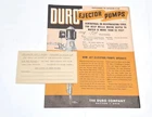 Duro Ejector Pumps Water System Supplement Catalog 1939 Dayton Ohio + Postcard Good. Price: $16.00.