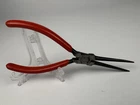 Snap-on E701 Long Thin Needle Nose Pliers With Red Handle Spring Used. Price: $29.00.