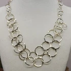 Finola Hughes Hammered 925 Sterling Row 17" Chain Link Necklace 18G Pre-owned. Price: $62.94.