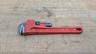 Snap-on Tools PW8C, 8" Pipe Wrench, Adjustable, Red Used. Price: $49.99.