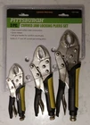 Pittsburgh 3 Piece Curved Jaw Locking Pliers Set 5", 7", & 10" New Package. Price: $23.98.