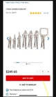 Matco 7 Piece Locking Pliers Set Used. Price: $170.00.