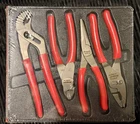 Four Snap-on Tools PL400B Pliers Cutter Set 4-PC Red Vinyl Talon Grip New. Price: $199.99.