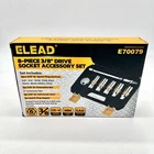 New Elead High Quality 8-PIECE 3/8" Drive Socket Accessory Set Open Box. Price: $7.20.
