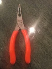Snap 196ANCFO Long Nose Plier With Cutter And Fastener Turning Jaw Orange New. Price: $85.95.