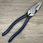 Klein Tools D213-9NE Lineman's Pliers 9IN Heavy Duty Steel Blue Silver Handle Used. Price: $23.99.
