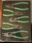 Snap-on Tools SRPCR105G 5PC Quick Release Ring Pliers Set Green New Sealed. Price: $229.95.